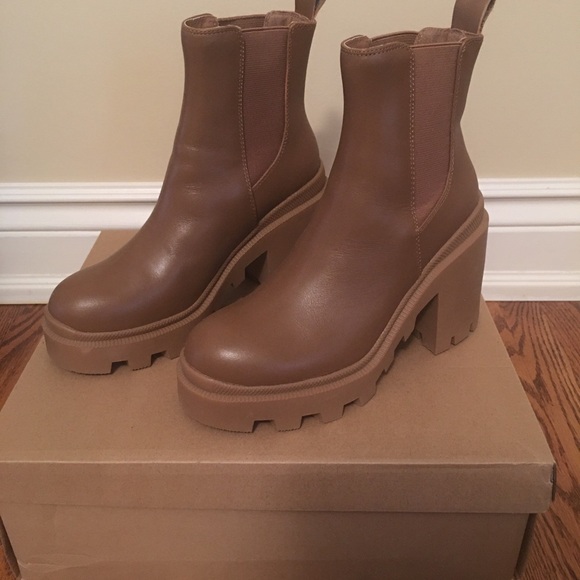 Brown Chunky Heel Ankle Boots - Picture 1 of 4